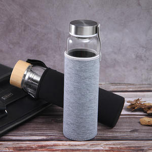 Botella de agua de vidrio de bambú con <span class=keywords><strong>marcador</strong></span> de tiempo, 1000ml, venta al por mayor - Product Image 4