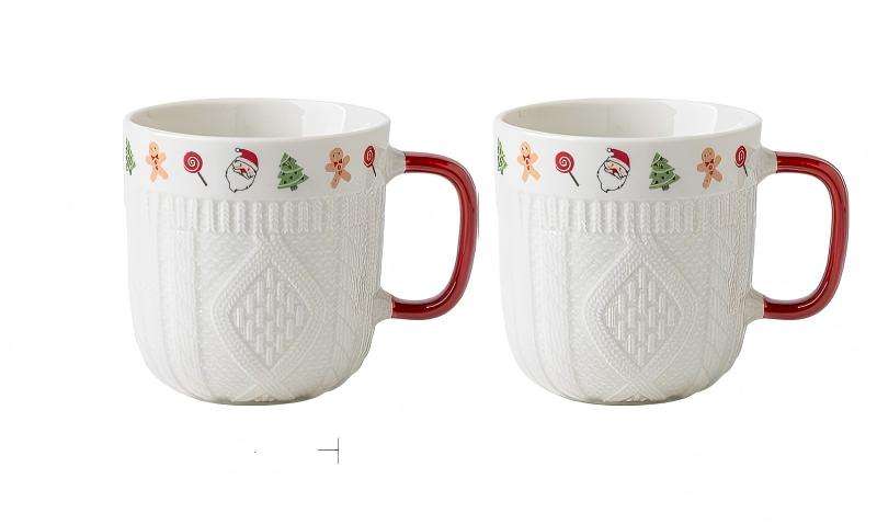 Christmas sweater water cup - red pair of cups