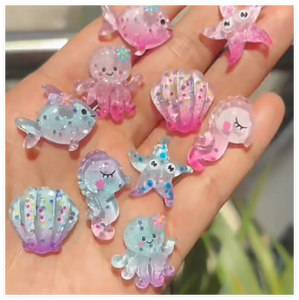 Coquille d'étoile de mer <span class=keywords><strong>hippocampe</strong></span> pieuvre Kawaii bricolage artisanat charme ongles Art planaire résine cheveux arc centres Flatback téléphone épingle à cheveux Cabochon - Product Image 6