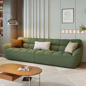 Sofá Moderno Minimalista de Tela Crema, Tapizado Ovalado, Muebles para Sala de Estar, Asiento Individual, Doble o Triple - Product Image 3