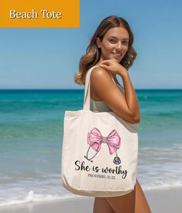 Sac fourre-tout esthétique pour cadeaux chrétiens, sac fourre-tout religieux pour l'étude de la Bible, taille moyenne avec poche intérieure - Product Image 5