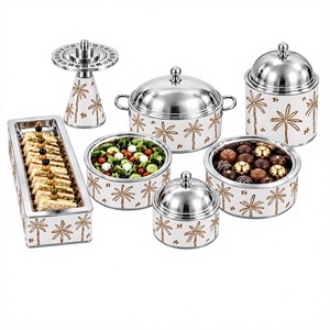 Plat de service en acier inoxydable avec couvercle et support pour cuisines commerciales, traiteurs, buffets, hôtels et restaurants - Product Image 1