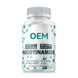 Cápsulas de Nicotinamida Vegetariana 500mg, 100 Unidades, Sin Gluten, Sin Lácteos, Suplemento Dietético para Adultos para Mejorar la Inmunidad y la Energía - Product Image 1