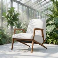 Moderner Goldener Teakholz Umweltfreundlicher Einzelsessel Designer-Freizeitstuhl für Hotel Zuhause Büro Villa Wohnzimmer