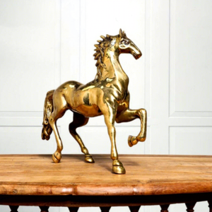 Elegante Escultura de Caballo de Latón, Figura de Caballo en Pie, Estatua Ecuestre de Metal, Decoración Elegante para el Hogar, Adorno de Mesa - Product Image 2