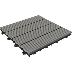 Baldosas de Madera Plástica WPC Entrelazadas Cuadradas de 300*300*28mm, Personalizadas y Reforzadas, para Terraza de Jardín, Impermeables y Antideslizantes - Product Image 1