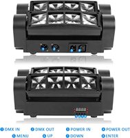 Mini projecteur LED Spider 8x3W RGBW à tête mobile, 3 angles de faisceau, IP33, activé par le son, contrôle DMX-512, éclairage stroboscopique pour parc à thème