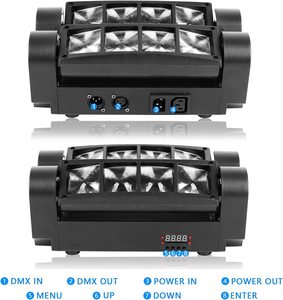Mini Luz LED Spider 8x3W RGBW con Cabezal Móvil, Activación por Sonido, Control DMX-512, Iluminación Estroboscópica para Parques Temáticos, Fiestas y DJs - Product Image 2