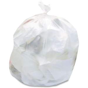 Sacs poubelles haute densité Boardwalk Z4824LNKR01 de 10 gallons, 8 microns, 24 x 24 pouces, naturels, pour usage domestique, 1000/sac en carton - Product Image 2