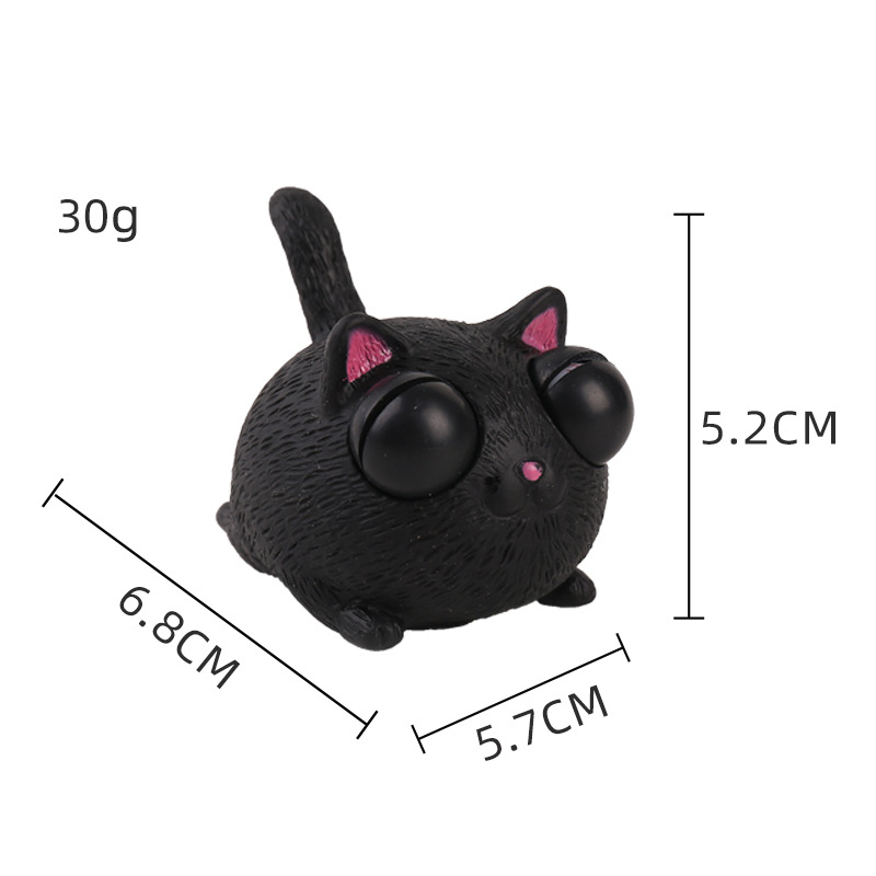 Chat noir en colère qui louche