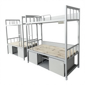 <span class=keywords><strong>Lit</strong></span> superposé moderne en métal robuste avec escalier et <span class=keywords><strong>armoire</strong></span>, <span class=keywords><strong>lit</strong></span> de dortoir avec bureau et tiroirs de rangement pour appartement - Product Image 1