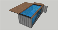 Maison préfabriquée extensible sur mesure et piscine conteneur, piscine modulaire extensible pour jardin de villa