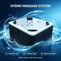 Spa extérieur pour 4 à 5 personnes, bain à remous de luxe avec hydromassage, piscine de relaxation pour jardin et cour, personnalisation OEM ODM