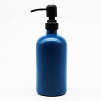 Flacon pompe rond en verre coloré avec pompe à lotion et pulvérisateur à gâchette, flacon en verre vide pour shampoing, cosmétiques liquides