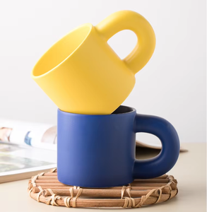 Phong Cách Bắc Âu Nước Tìm Thấy Biểu Tượng Tùy Chỉnh In Sáng Tạo Màu Rắn Bắc Âu Cốc Cà Phê Sữa Chunky Chất Béo Xử Lý Gốm <span class=keywords><strong>Mug</strong></span> Với Chất Béo - Product Image 5