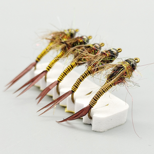 Nymphes de pêche à la mouche à tête de perle en tungstène, queue de faisan, nouées à la main, coulantes, sans plomb, pour la pêche à la truite et au grayling, Euro Nymphing 10 # - Product Image 1