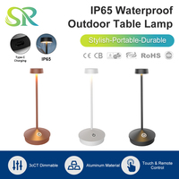Lampe de table en aluminium de haute qualité à piles, LED moderne 5W IP65, à intensité variable, commande tactile, bureau, chambre à coucher, salon