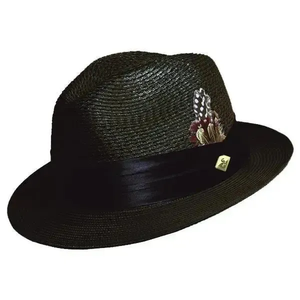 Chapeau Panama Fedora en paille Toquilla équatorienne avec bande décorative, large bord, protection UV, chapeau de soleil d'été pour adulte - Product Image 5
