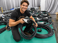 Câble de charge pour véhicule électrique Tesla AC, niveau 2 NACS, 16,4 pieds (5 m), câble d'extension Tesla EV, prise et câble 48A pour chargeur de véhicule électrique