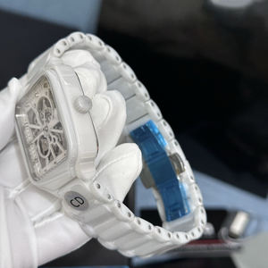 남성용 자동 시계 스퀘어 세라믹 남성용 완전 자동 기계식 스테인레스 스틸 시계 미네랄 크리스탈 페이스 남성용 시계 - Product Image 4