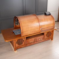 Lit de moxibustion de médecine chinoise, table de physiothérapie, table de traitement en bois réglable, utilisation dans le salon, l'hôtel, moxibustion de haute qualité