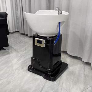 Lit de lavage capillaire vertical pour salon de coiffure, lit de lavage dédié aux salons de coiffure, lit de lavage assis avec cuvette en céramique mobile - Product Image 4