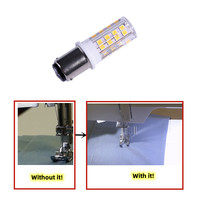 Ampoule pour machine à coudre, double contact BA15D, ampoule à enfoncer, lumière du jour blanche 6000K, remplacement de la base pour machine à coudre