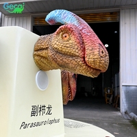 Gecai Amusement Park Modèle de tête de dinosaure animatronique avec son
