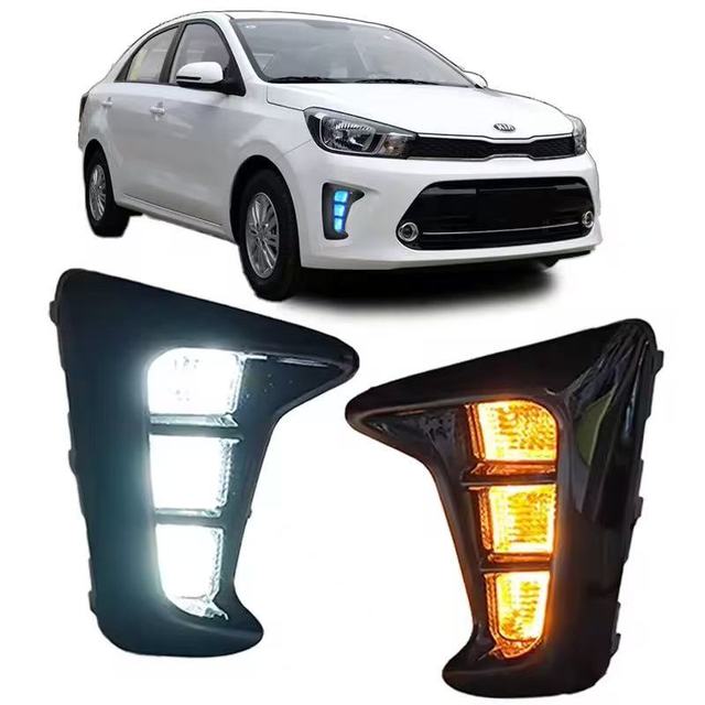 New 12V LED Fog Lights DRL Daytime Running Light with Turn Signal for Soluto Pegas 2018-2021