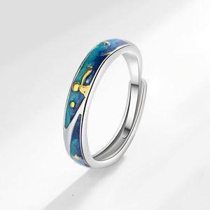 2Pcs/<b>Set</b> Silver Color and Fox Couple <b>Rings</b> Adjustable <b>Ring</b> Lover Anniversary Gift for Women <b>Men</b> Jewelry - Product Image 5