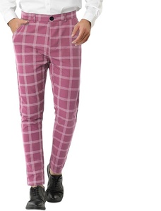 <span class=keywords><strong>Pantalon</strong></span> Chino Slim Fit Extensible à Carreaux pour <span class=keywords><strong>Homme</strong></span> – Style Britannique Tendance pour Affaires, Mariages et Fêtes - Product Image 4