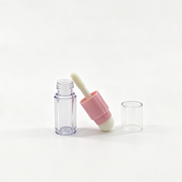 Flacon vide personnalisé avec logo, 3 ml, transparent, carré, à bouchon à vis, pour brillant à lèvres, en plastique premium, pour cosmétiques liquides et rouges à lèvres