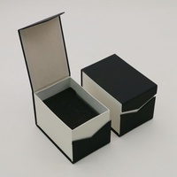 Boîtes à montres en carton haut de gamme personnalisées en gros, à couvercle rabattable, rectangulaires, avec doublure en flanelle abricot et emballage pour montres connectées avec dorure à chaud