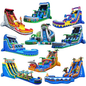 Château gonflable pour enfants, toboggan aquatique, jeux gonflables, toboggan aquatique tropical gonflable commercial - Product Image 1