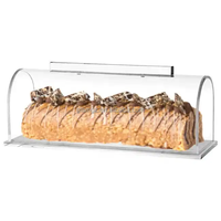 Décoration d'intérieur Plateau de service pour gâteaux Porte-pain en acrylique transparent