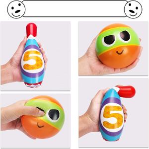 Ensemble <span class=keywords><strong>de</strong></span> jouets <span class=keywords><strong>de</strong></span> sport d'intérieur/extérieur pour enfants 10 boules <span class=keywords><strong>de</strong></span> bowling colorées en mousse PU souple <span class=keywords><strong>avec</strong></span> <span class=keywords><strong>chiffres</strong></span> imprimés pour le développement des tout-petits - Product Image 4