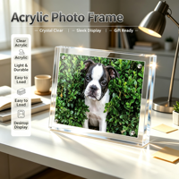 Cadre photo en acrylique pour table, design magnétique, support photo personnalisé en acrylique, cadeau artisanal, faveurs de mariage