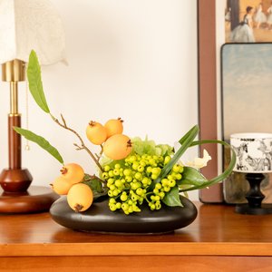 Arreglo Floral de Flor de Nuez de Jamaica Artificial, Flor de Seda en Jarrón, Decoración para el Hogar, Centro de Mesa - Product Image 2