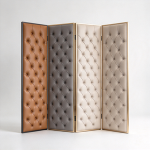 ฉากกั้นห้องหนัง PU แบบพับได้ สำหรับห้องนั่งเล่น ห้องนอน หรือร้านเสริมสวย - Product Image 3