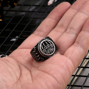 Anillo de Pata de Oso Vikingo de Acero Inoxidable, <span class=keywords><strong>Veles</strong></span> Eslavos para Hombre, Regalo Creativo, Venta Al por Mayor - Product Image 3