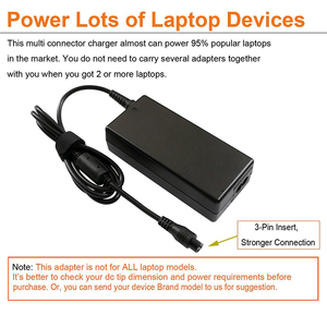 Adaptateur universel pour ordinateur portable 65W 20V Compatibilité avec 8-12 connecteurs Adaptateur secteur pour ordinateur portable Chargeur pour Lenovo/HP/Dell/Samsung - Product Image 5