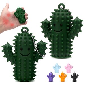 Nuevo Llavero Sensorial Antiestrés de Silicona con Forma de Cactus, Empaquetado Individualmente, Venta al por Mayor - Product Image 1