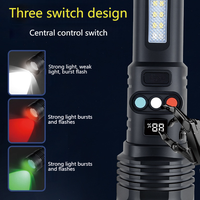 Lampe torche laser blanche rechargeable haute puissance, lumière LED 3 couleurs, affichage numérique de la batterie, charge Type-C, lumière latérale pour l'extérieur