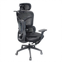 Chaise de bureau ergonomique de direction avec accoudoirs en tissu et repose-pieds, design moderne, fonctionnalités extensibles