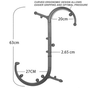 목, 등, 몸, 어깨, 허리용 수동 트리거 포인트 근육 이완 마사지 도구 S자형 휴대용 플라스틱 지압봉 - Product Image 2