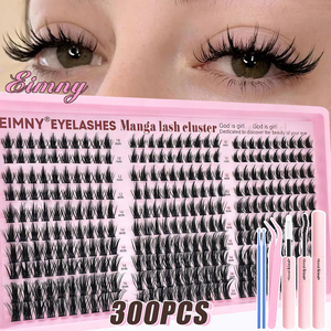 300PCS Little Devil Style <b>Lash</b> <b>Extensions</b> 10-16mm Including <b>Glue</b> Tweezers Cotton Swabs Manga <b>Lashes</b> Natural Voluminous - Product Image 1
