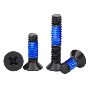 Tornillo Métrico de Acero al Carbono con Cabeza Plana y Fondo Cónico, Antiaflojamiento, Recubierto con Pegamento Azul, Tamaños M2-M8 - Product Image 4