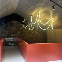 Lustre de salon double hauteur pour villa loft moderne nordique, style postmoderne, design créatif pour showroom, mini LED pour escalier