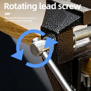 Mini <span class=keywords><strong>étau</strong></span> de table pivotant industriel en acier moulé Q235 pour le travail du bois, <span class=keywords><strong>étau</strong></span> d'établi stable - Product Image 2