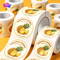 Étiquettes pour produits, étiquette personnalisée avec logo pour bocaux en verre, canettes en aluminium, étiquette personnalisée pour aliments en conserve d'ananas